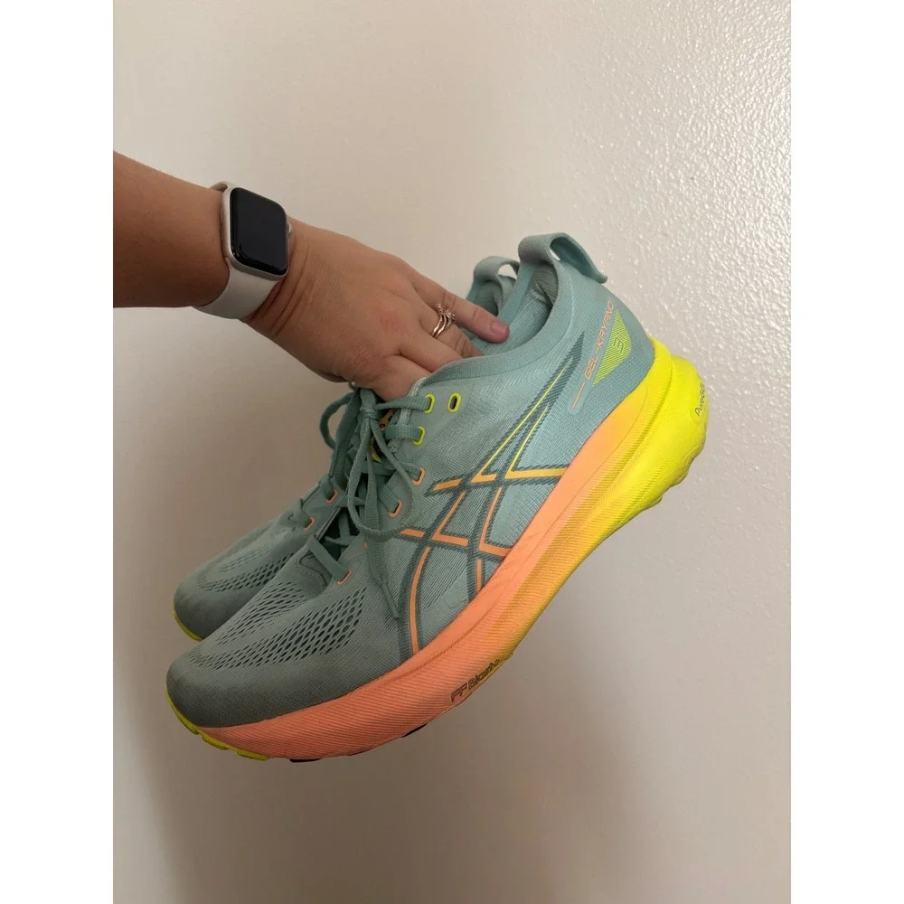 Asics Gel-Kayano 30 Running Shoes Mint Green Orange Neon Yellow Womens 10.5